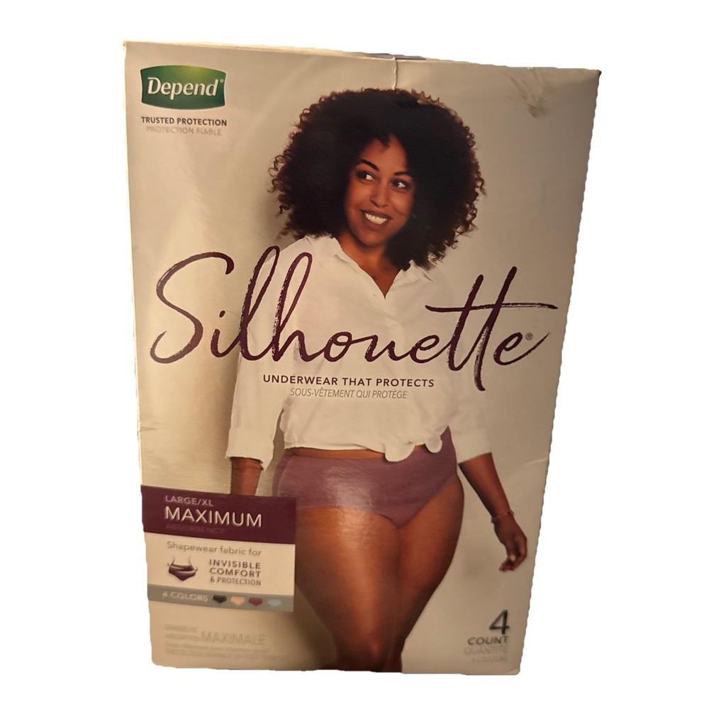 Depend Silhouette Incontinence Underwear Large X-Large 4 Pk Maximum Absorbency